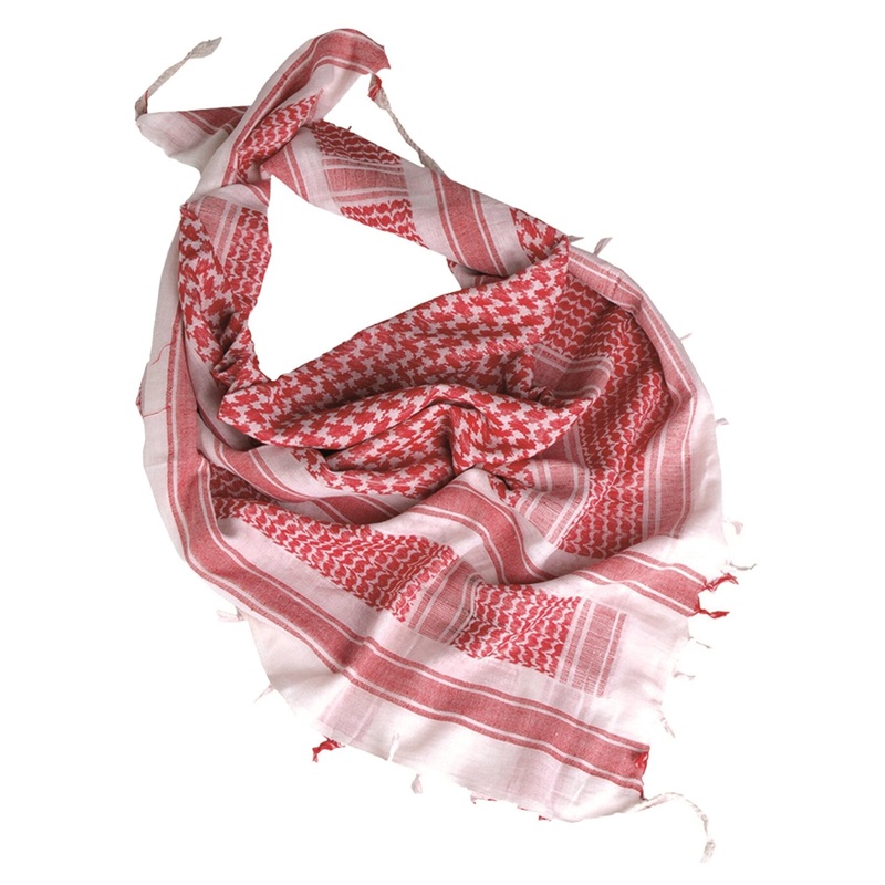 White and Red Shemagh Scarf