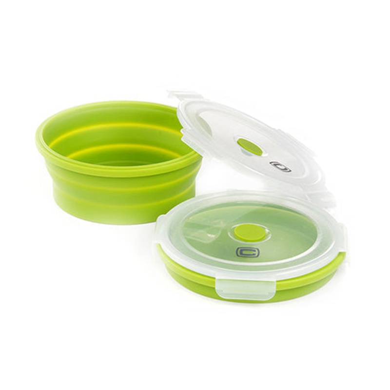 900ml Green Collapsible Lunch Box with Locking Lid