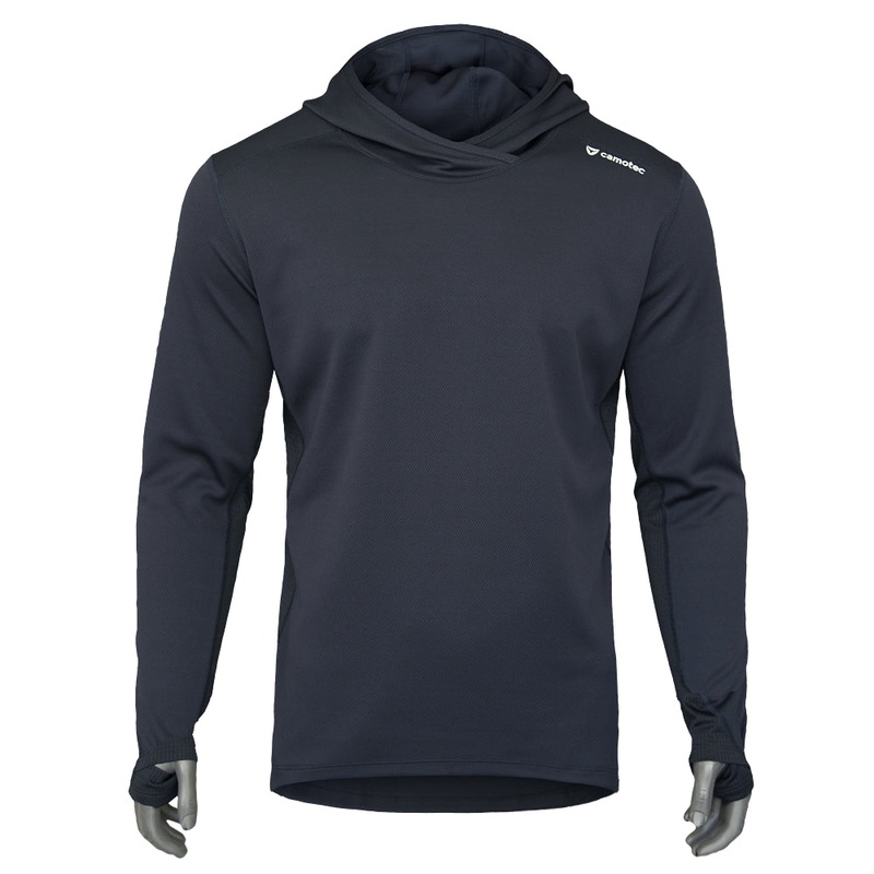 Chiton Hooded Long Sleeve Shirt CoolPass Dark Blue, Size S