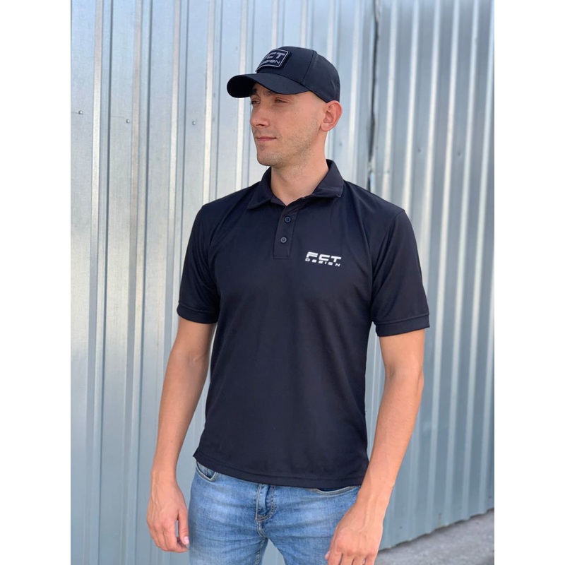 FCT Coolpass Moisture-Wicking Black Polo Shirt