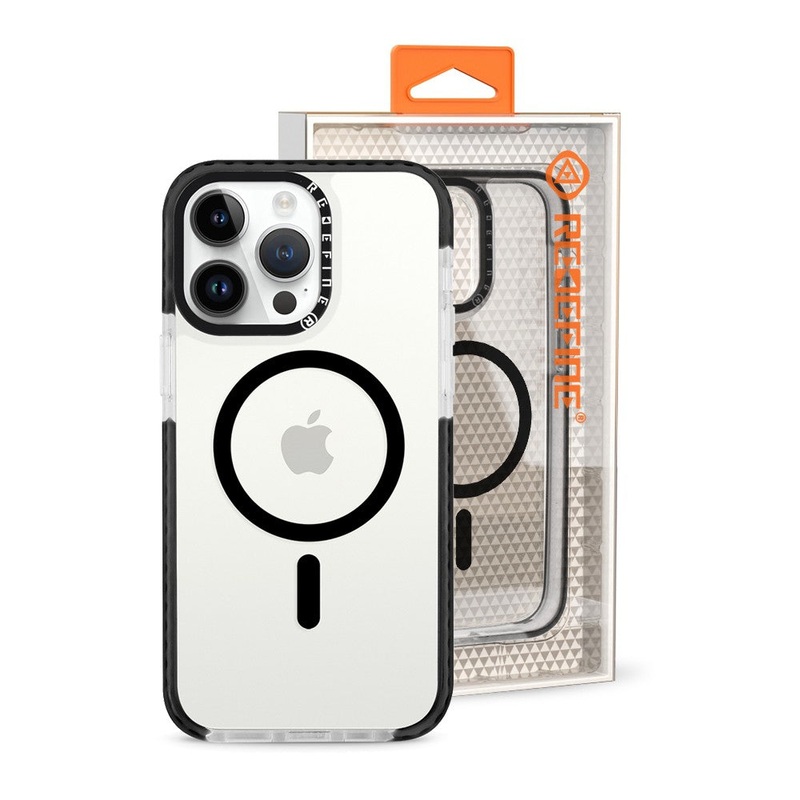 Transparent Candy Color Frame Shockproof Magsafe Case Black