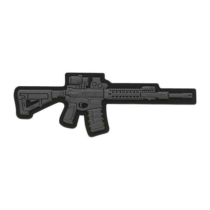M-Tac AR-15 3D PVC Patch in Dark Grey