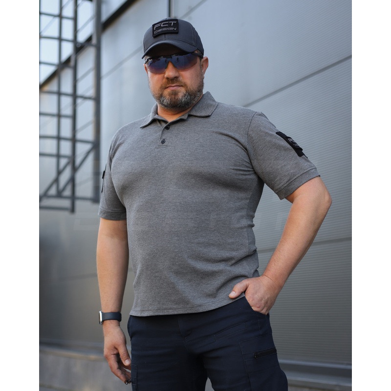 Premium Professional Lacoste Polo Shirt in Gray Cotton