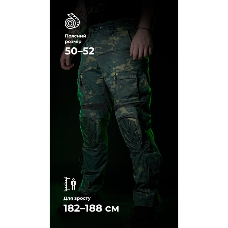 "Rugged Pants 'Infantry' Without Protective Plates (Black Multicam | Size 50-52 | Height 182-188 cm)"