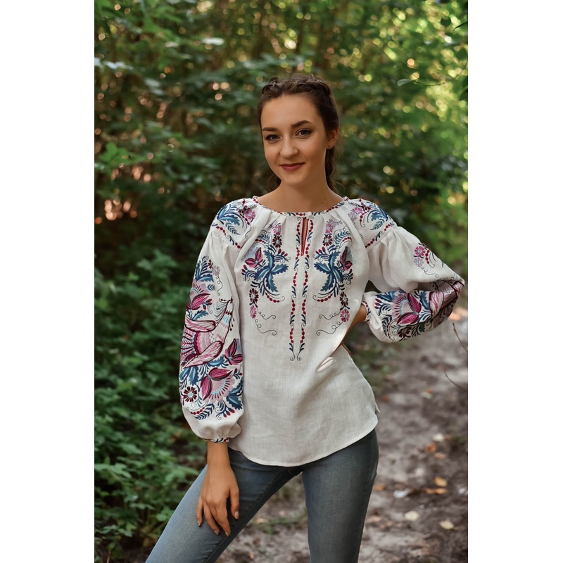 White Women's Blouse "Bird"