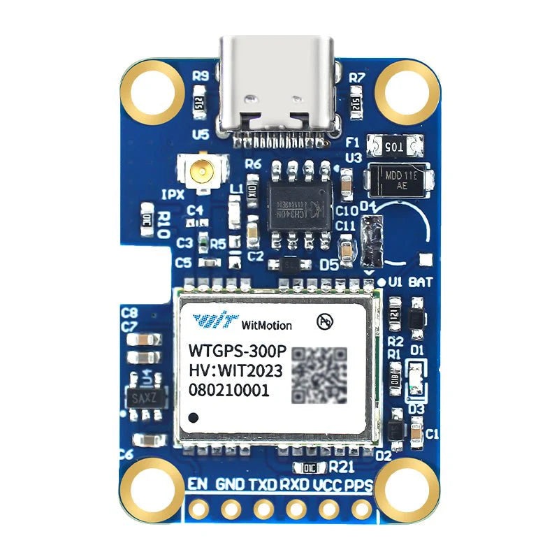 WitMotion WTGPS-300P Sub-Meter INS GPS-IMU Module, Multi-GNSS (GPS/BDS/GLONASS/Galileo), Type-C, IPX Antenna, RTCM2.3