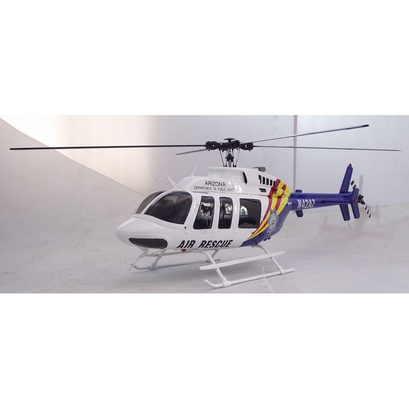 Air Rescue 470 B 407 ARF RC Helicopter Pre-Painted Fuselage 470 Size Blue White KIT Version
