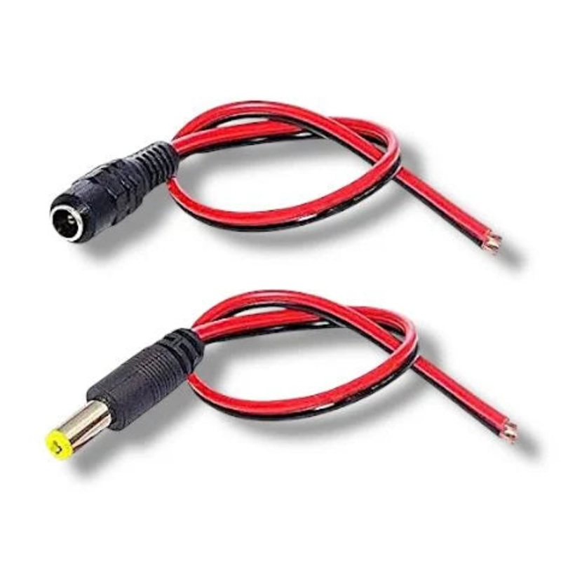 Male & Female DC Power Connector Plugs 12V 5A | Best-Quality Cable for DIY Electronics, LED strips & CCTV cameras