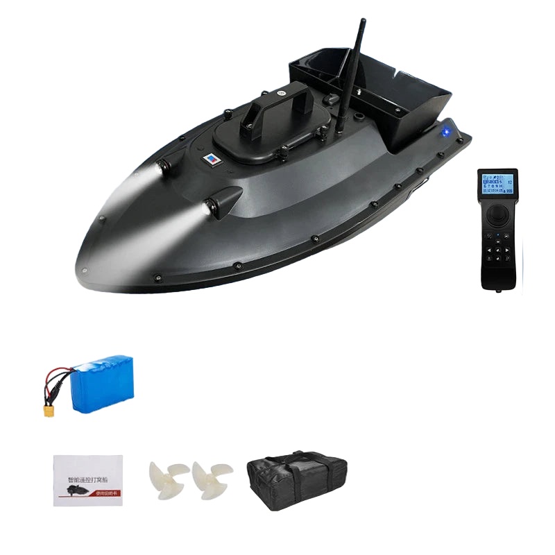 12V GPS RC Bait Ship with 99point positioning, 600m remote range, 2.5kg load, night lights, cruise control, auto return C12B GPS Sonar