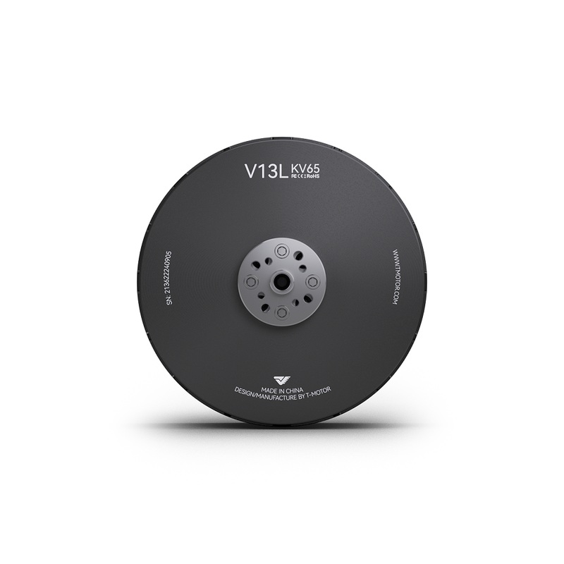 T-Motor V13L KV65 24S Brushless Drone Motor - 6000W, 190A (15s), IPX5, Max 104V, 55kg Thrust