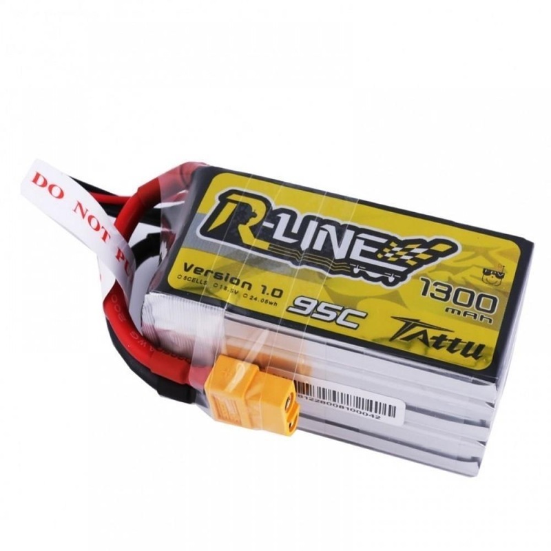 Tattu R-line 1300mah 18.5V 95C 5S Lipo Battery Pack with XT60 Plug