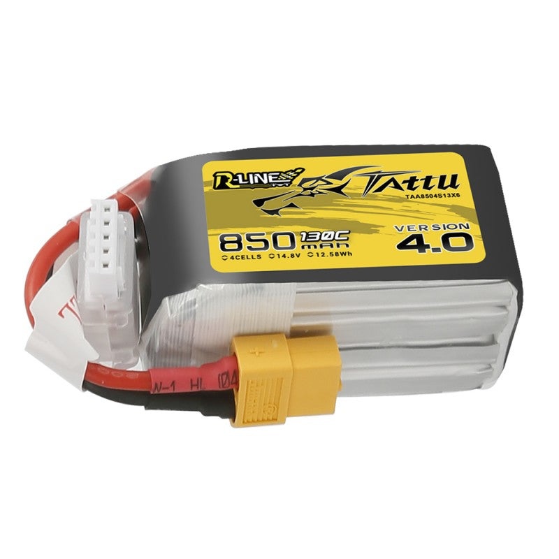 Tattu R-Line 850mAh 2S1P 130C 14.8V LiPo Battery