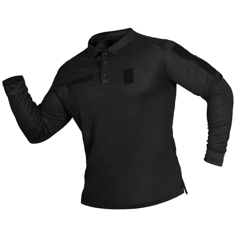 CG Paladin Rugged Long Sleeve Polo Shirt in Black