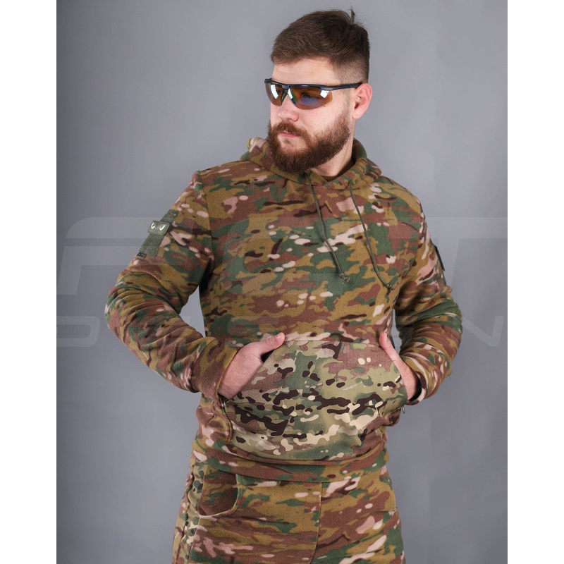 MultiCam Softshell Reinforced Fleece Hoodie with Velcro