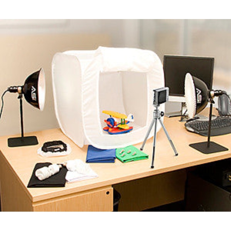 Smith Victor ImageMaker Plus 2-Light Fluorescent 250-watt 20" light tent kit w/ sweeps & tripod (402049)