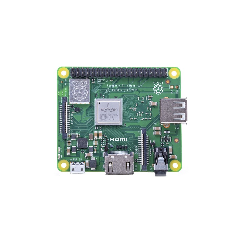 Raspberry Pi 3 Model A+ SingleBoard Computer, 1.4GHz QuadCore, 512MB RAM, DualBand WiFi, Bluetooth 4.2/BLE