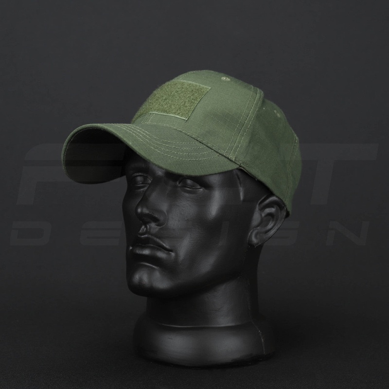 Ripstop Baseball Cap with Hook and Loop Fastener in Khaki