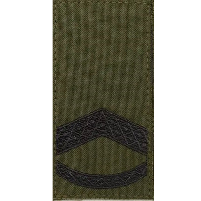 Olive Velcro Staff Sergeant Rank Insignia Patch - Durable Utility