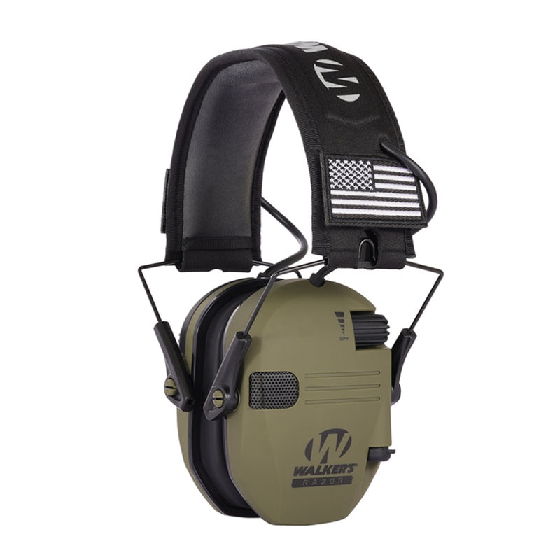 Walker's Razor Active Earbuds with Case, Olive Green