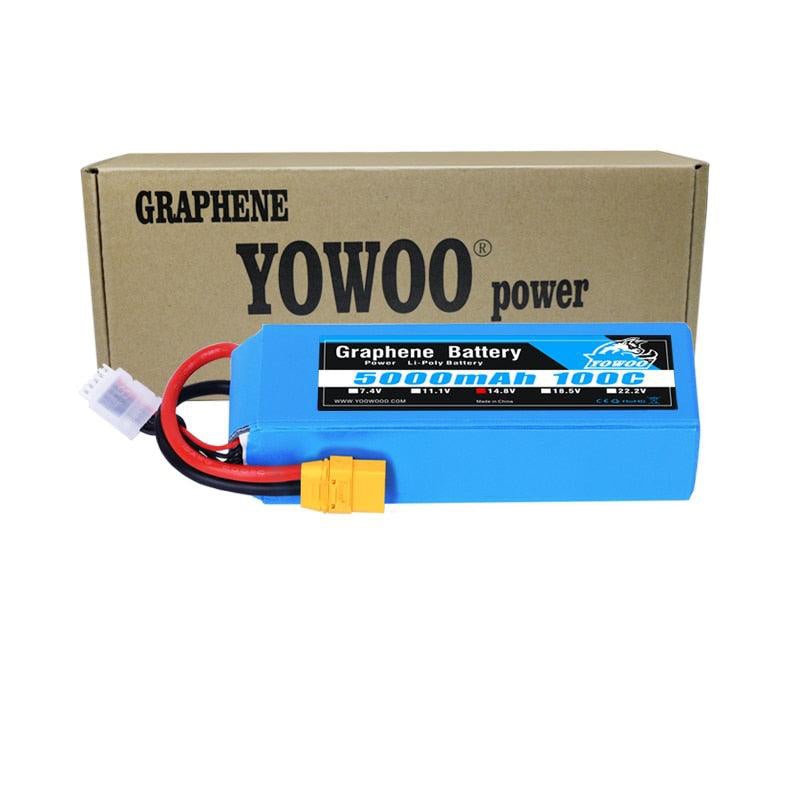 Yowoo Graphene Lipo 3S 4S 6S Battery - 11.1V 14.8V 22.2V 2200mah 5000mah 6000mah 3000mah XT60 XT90 EC5 100C RC Airplane Car Drone Parts 2S 2200mah 130C XT60