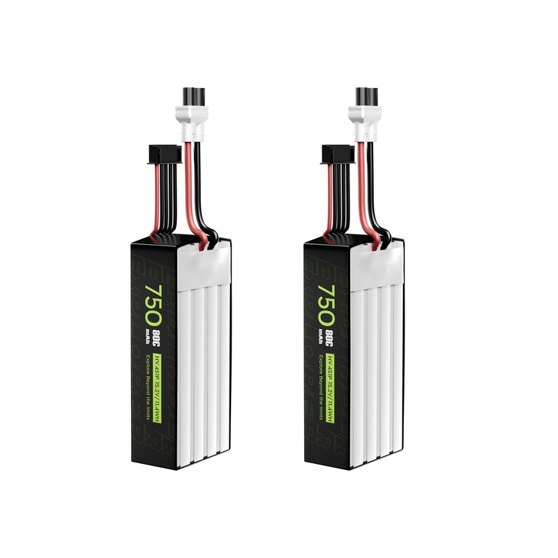 2PCS Flywoo Explorer 750mAh LiHV 4S 15.2V 80C LiPo Battery Pack, XT30UP + JST-XHP-5P