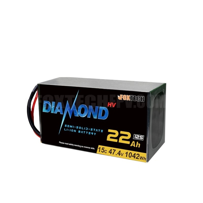 Diamond 47.4V 12S HV Series Semi Solid State Li-ion Battery - 4.45V/Cell 17500mAh 22000mAh 25000mAh 35000mAh 38000mAh 275Wh/kg Lithium For UAV Drone