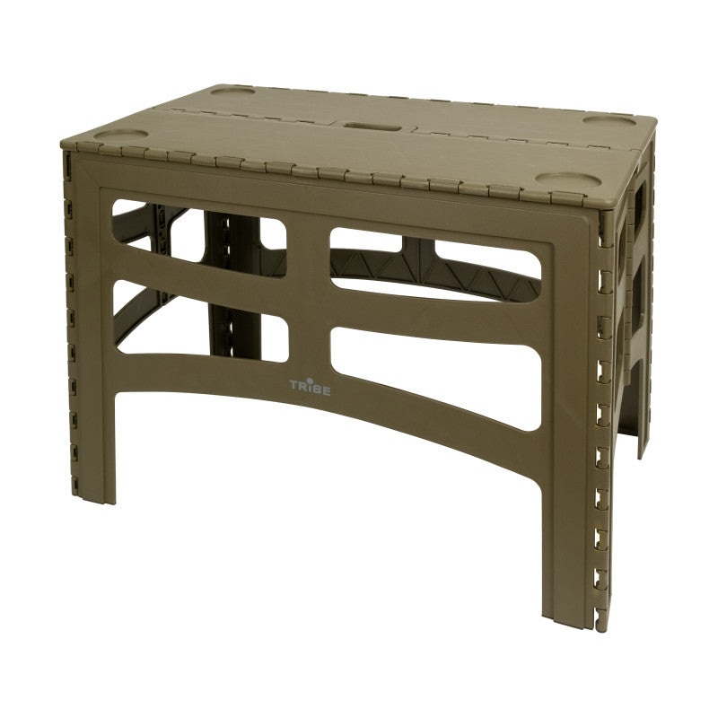 Tribe High Plastic Camp Table in Olive Green