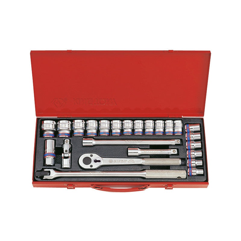 24-Piece 1/2" Socket Set in Metal Case