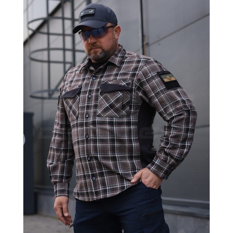 Rugged Professional FCT Blackbeard Summer Checkered Shirt in Brown