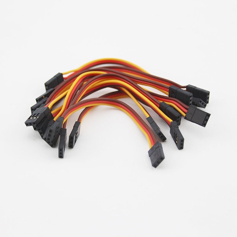 10PCS Flight Control Connection Cable Male to Male 26# 26AWG30 Cores JR Flat Servo Cable 10cm