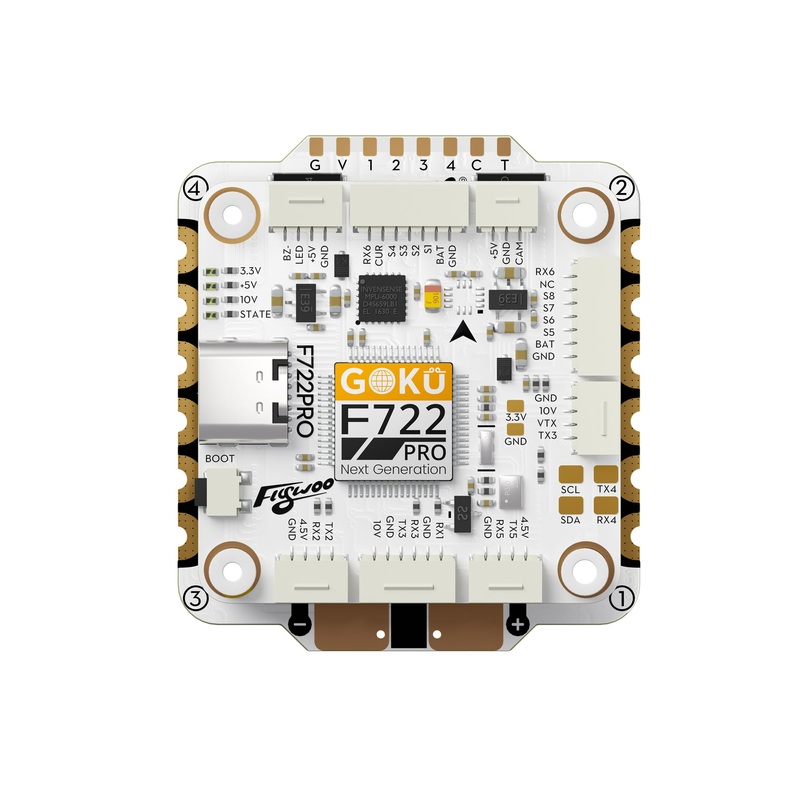 Flywoo GOKU F722 Pro V2 30x30 FC Stack + 55A 4in1 ESC (BL32/AM32) Plug&Play O4/O4 Pro