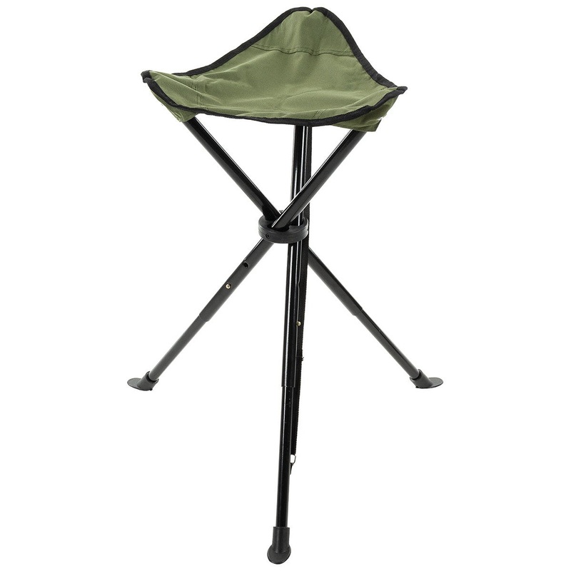 MFH Folding Tripod Stool in Olive Green
