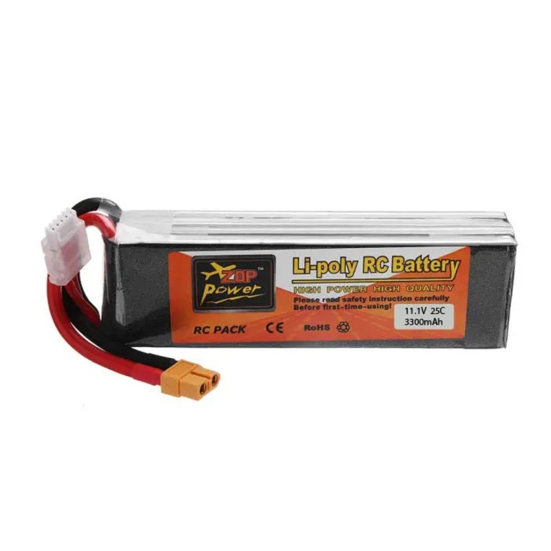 11.1V 3300mAh 3S 25C Lipo Battery With XT60 Plug (Brand ZOP Power)
