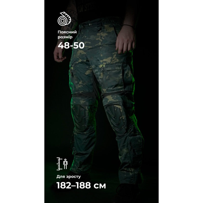 "Field-Ready Pants 'Infantry' Black Multicam, Size 48-50, Height 182-188 cm"