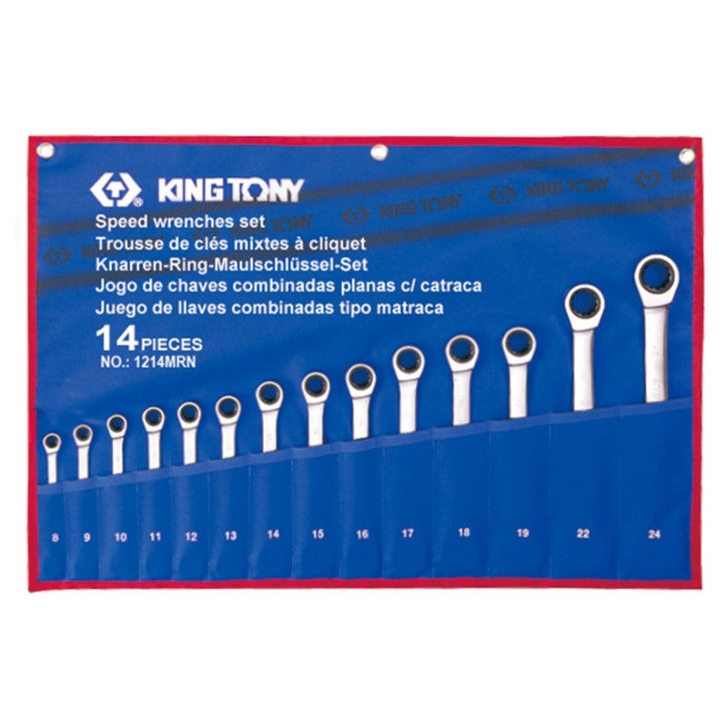 14-Piece Ratchet Combo Wrench Set (8-24 mm) in Nylon Case