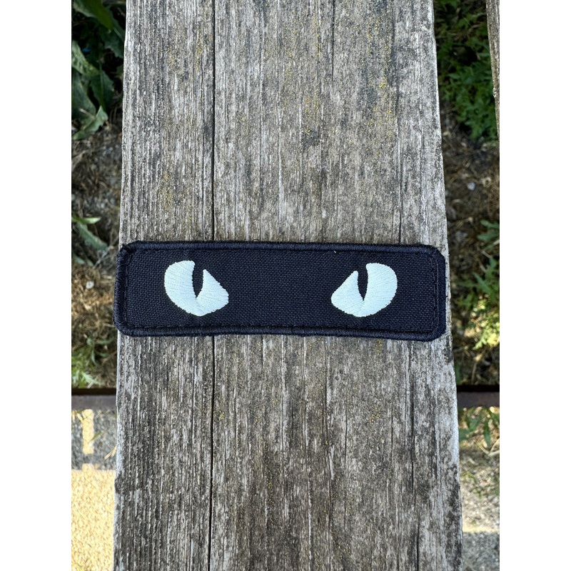 Black Cat Eyes Embroidered Patch/Chevron
