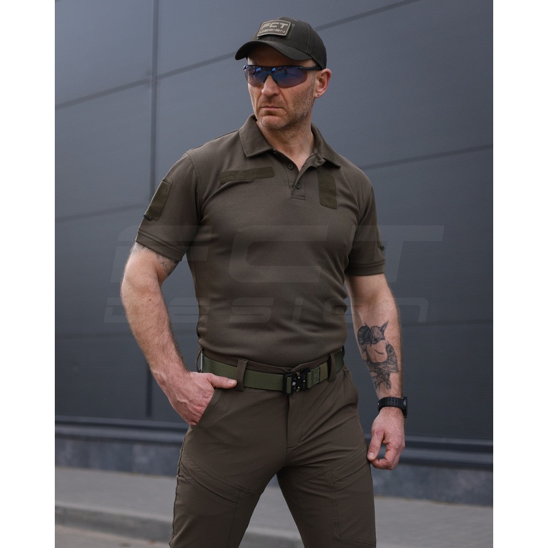 CoolPass Moisture-Wicking Polo Shirt in Khaki for Outdoor Use