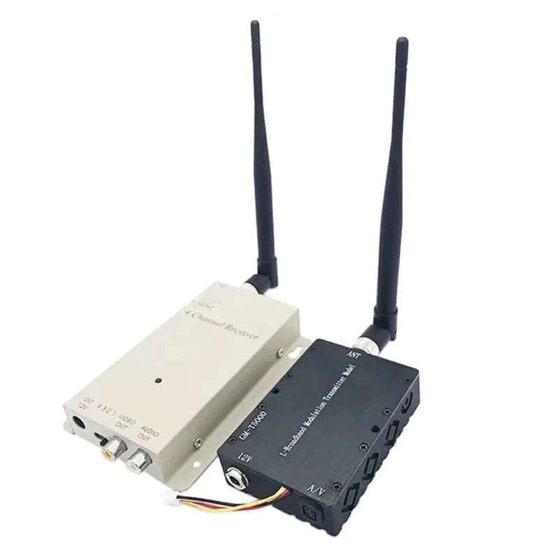 1.2Ghz 5000mW Transmittion - 1.2g 5W Wireless AV Video Audio Transmitter With 1.2G Receiver High Gain Antenna Long Range 1set