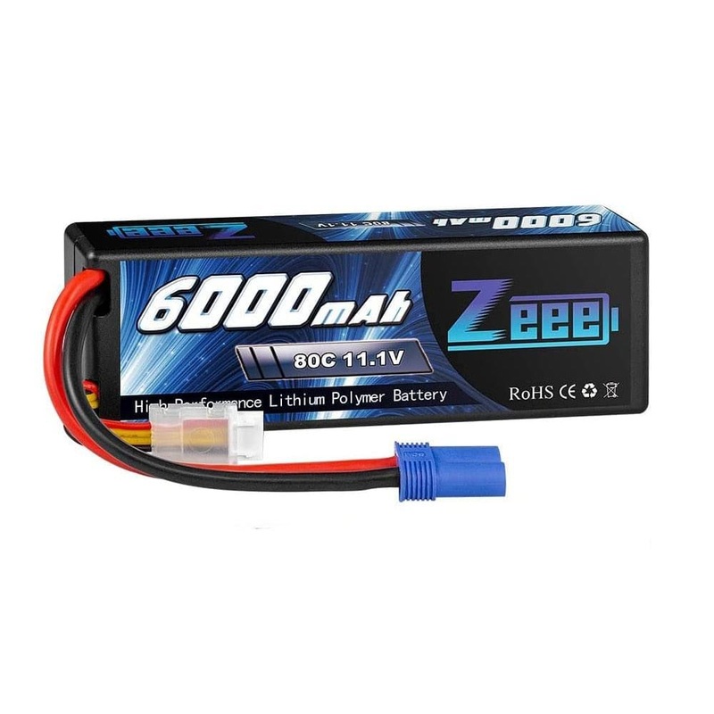 1/2Units Zeee 3S Lipo Battery 11.1V 80C 6000mAh Hardcase with EC5 Plug for RC Cars FPV Buggy Trucks Boats Suits for RC Drones 1Unit EC5 plug