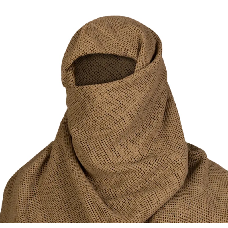 CM SFVS Coyote Earth-Tone Net Scarf - Versatile Outdoor Accessory
