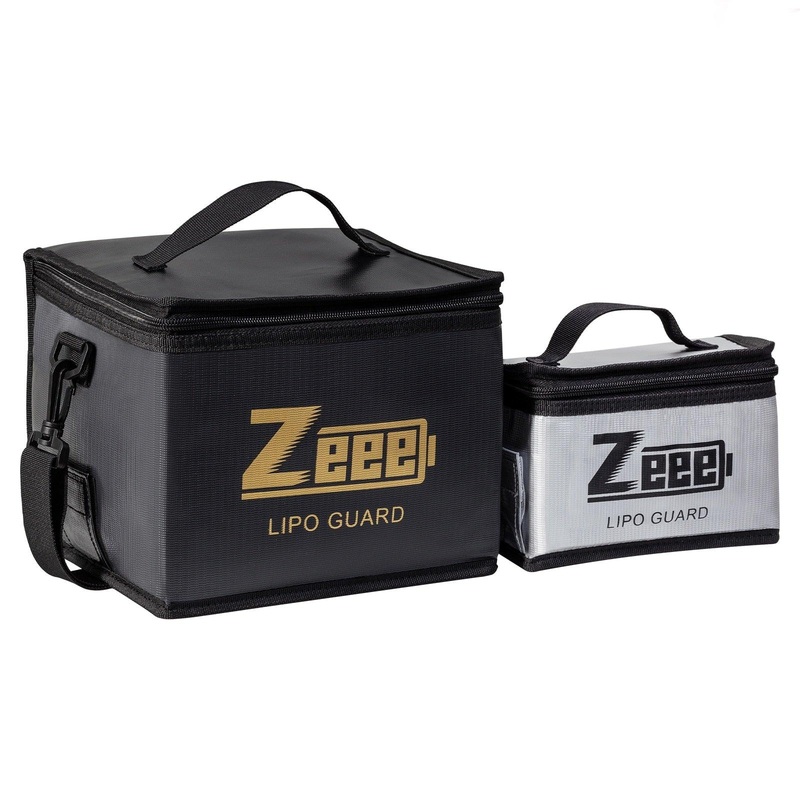 2 Size Zeee Lipo Bag - Fireproof Explosionproof Portable RC Car Lipo Battery Storage Safety Bag Specialized Fire Guard Accessories White