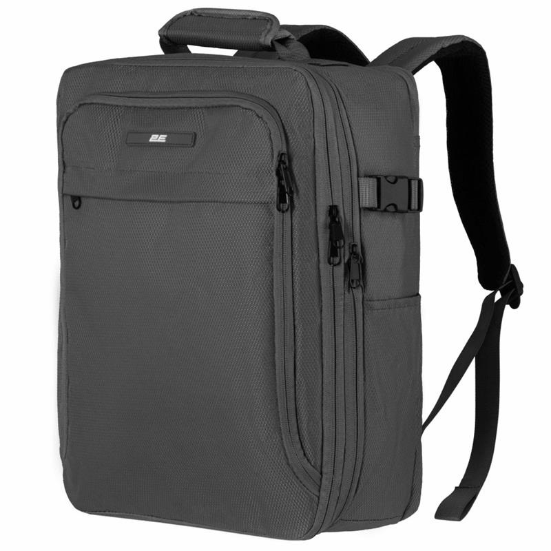 2E Trek Cabin Size Backpack, Polyester, 17/23L, 16" Laptop Compartment, Gray