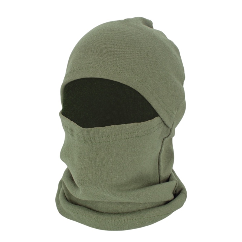 Cotton Olive Balaclava with One Opening
