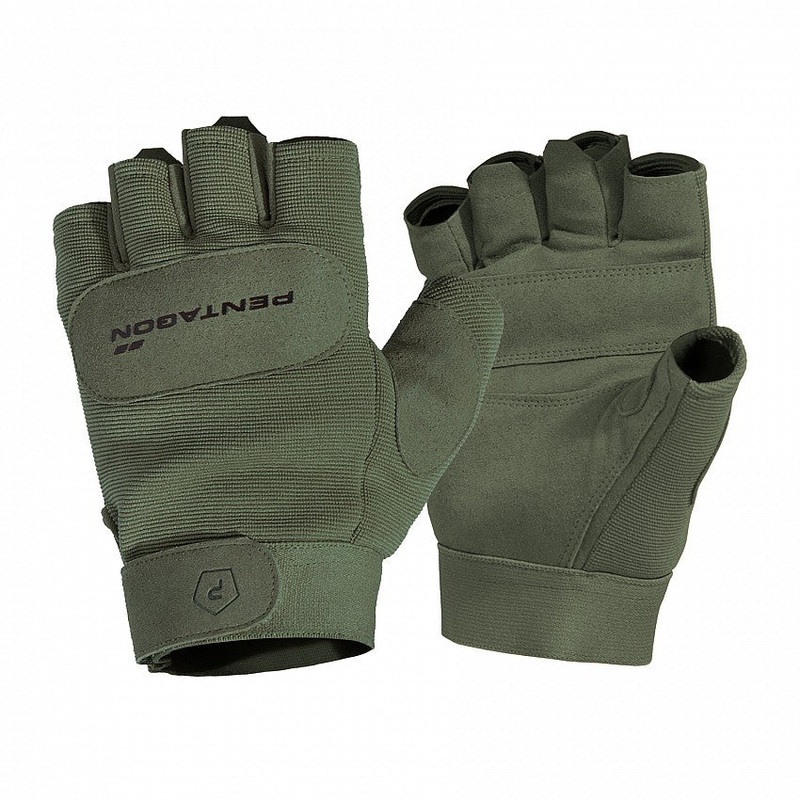 Pentagon Work Mechanic Half Gloves Olive Green