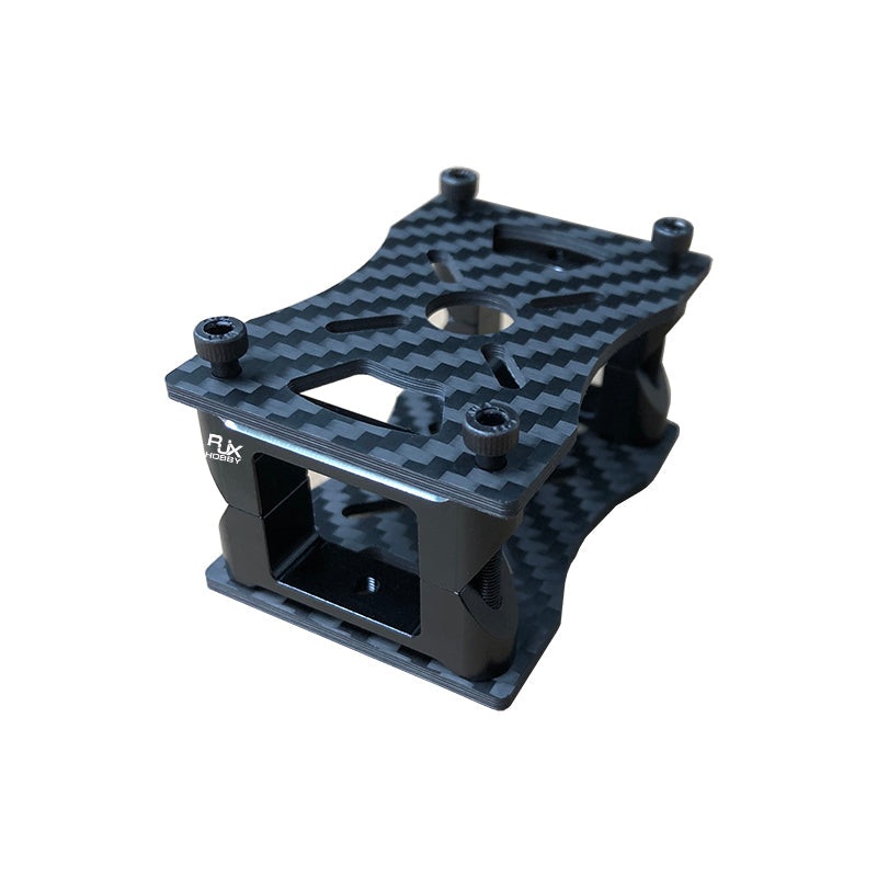 RJX 3K Carbon Fiber Tube Clamp & Motor Mount Bracket Set for 20mm Square Carbon Fiber Tubes (1 Set)