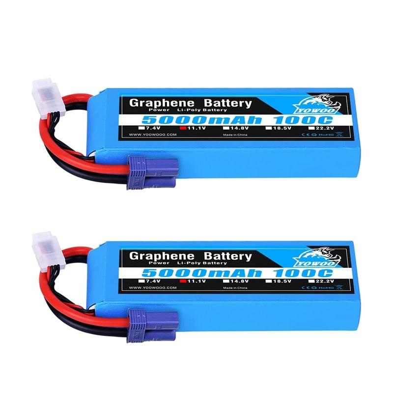 2PCS Yowoo Graphene Battery Lipo 3S 4S 6S 11.1V 14.8V 22.2V 2200mah 5000mah 6000mah 3000mah XT60 XT90 EC5 100C RC Drone FPV Helicopter Airplane Car Toys Parts 2S 5000mah 100C XT60