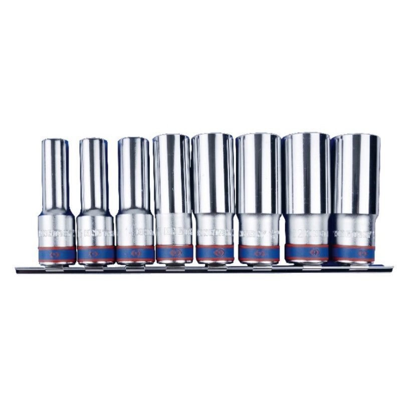 8-Piece Socket Set on Rack, Sizes 12mm to 23mm