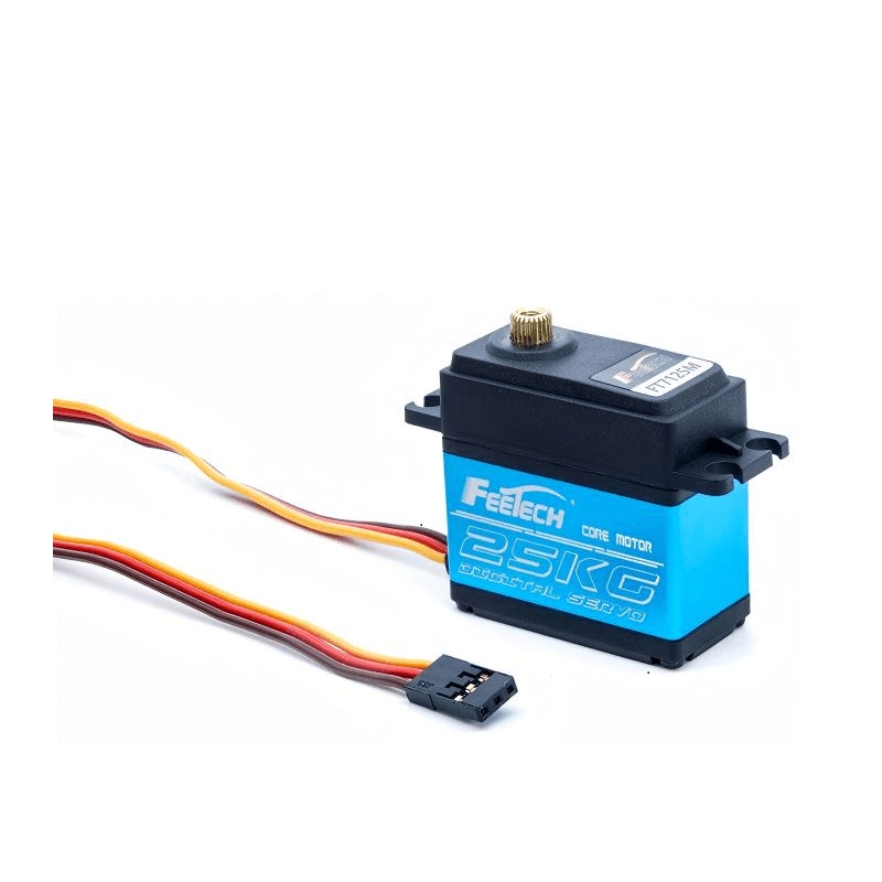 FEETECH FT7125 Servo Motor, 7.4V 25kg.cm 180 PWM, Steel Gears, Aluminum Case, 25T 5.9mm Spline | FEETECH SCS125