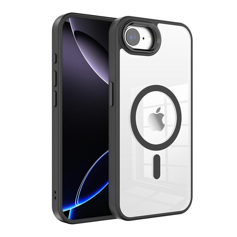 Redefine Metal Camera Lens Magnetic Transparent Magsafe Case for iPhone 16e Black
