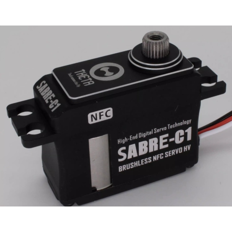 THETA Sabre-C1 NFC HV Mini Brushless Servo - High Voltage, Android NFC Programmable, Futaba Horn Compatible